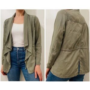 Max Jeans Tencel Olive Sage Duster Jacket Medium
